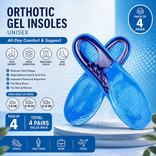 Pairs orthotic gel insoles - 4,
